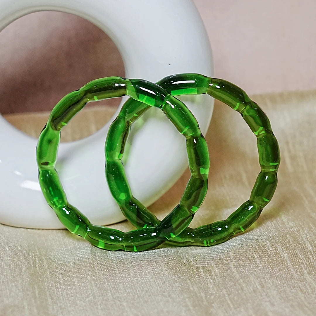 Glossy Finish 'Glosbe Glass Kada' Bangle for Women & Girls (Pack of 2)