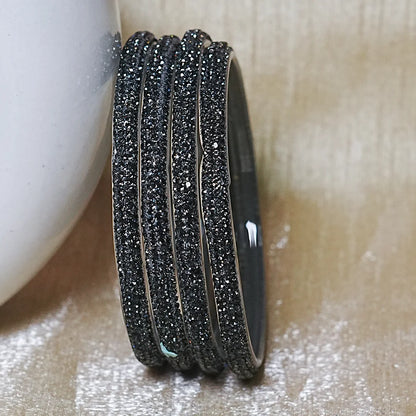 Handmade Designer Beads Work Glass Kada Bangles for Women & Girls (Pack of 4)