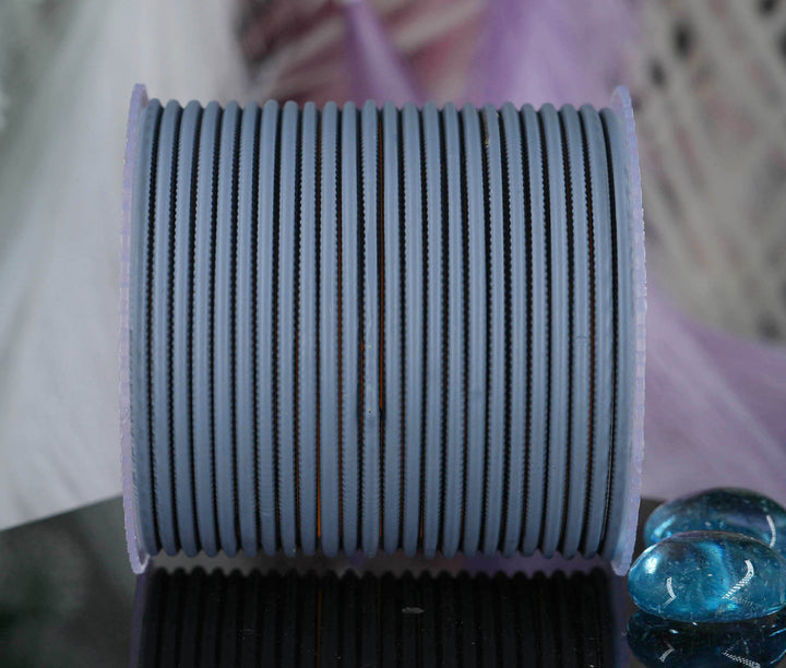 Grey Color Plain Matte Metal Bangles for Women & Girls (Pack of 24)