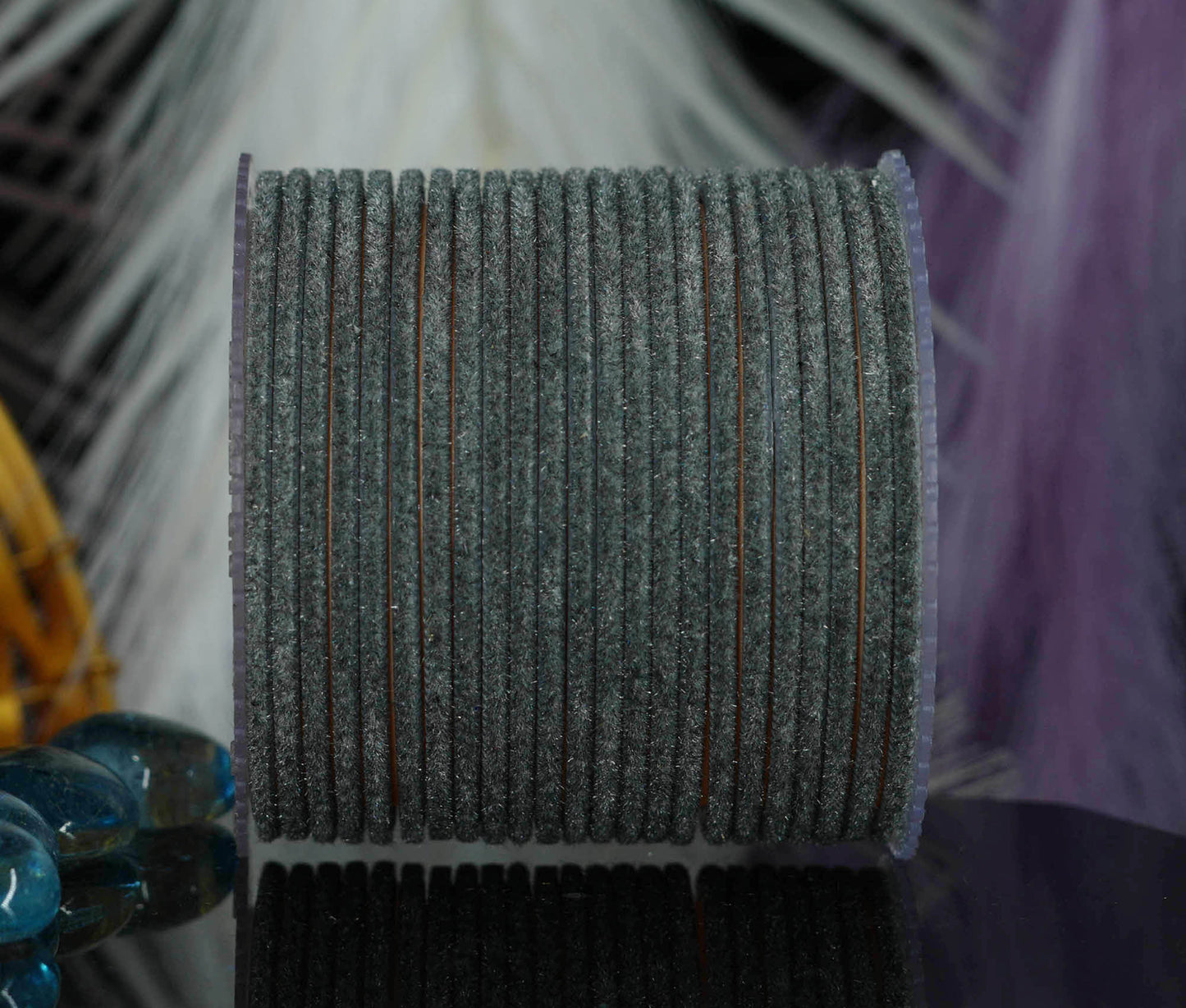 Grey Velvet Metal Bangles for Women & Girls (Pack of 24)