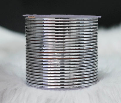 Grey Color Glossy Metal Bangle for Women & Girls (Pack of 24)