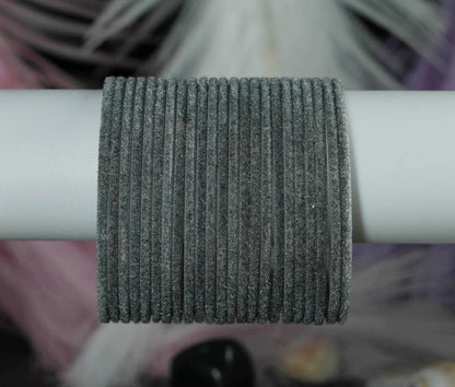 Grey Velvet Metal Bangles for Women & Girls (Pack of 24)