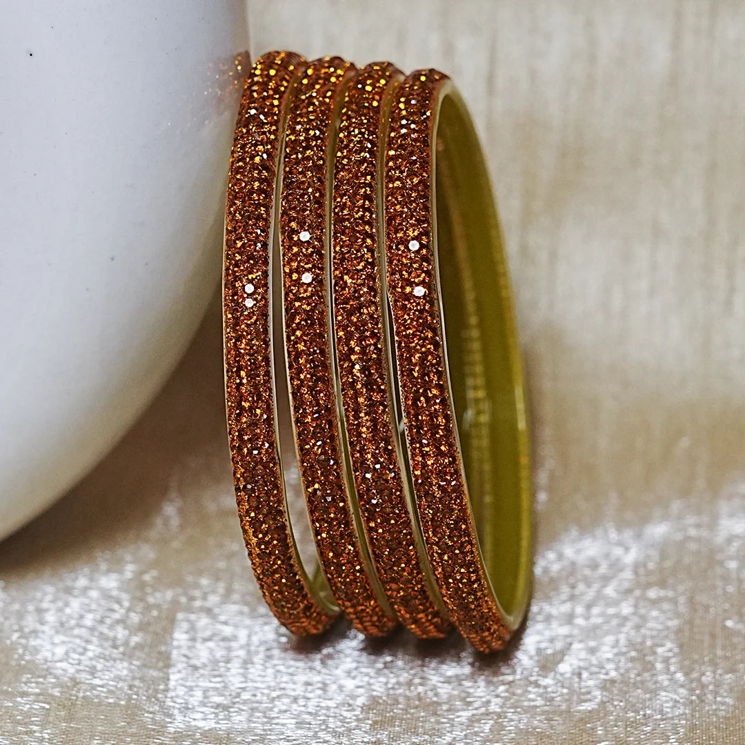 Handmade Designer Beads Work Glass Kada Bangles for Women & Girls (Pack of 4)