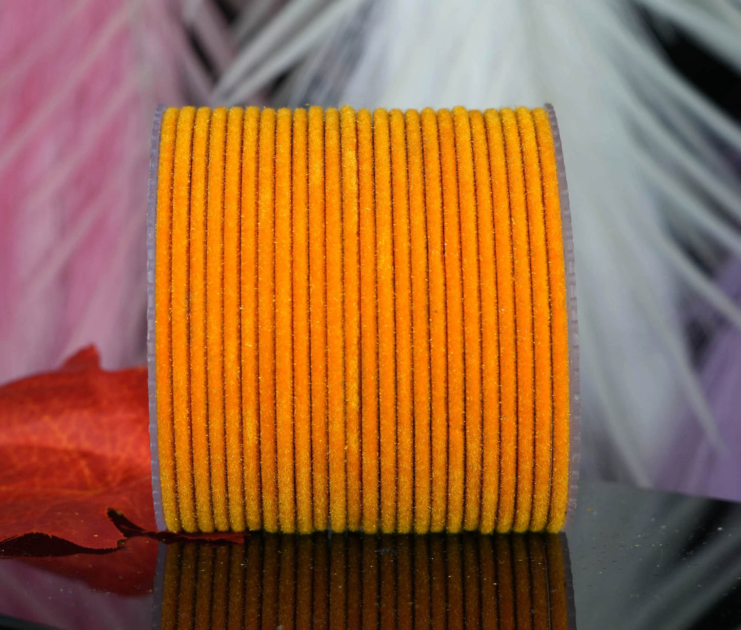 Haldi Velvet Metal Bangles for Women & Girls (Pack of 24)