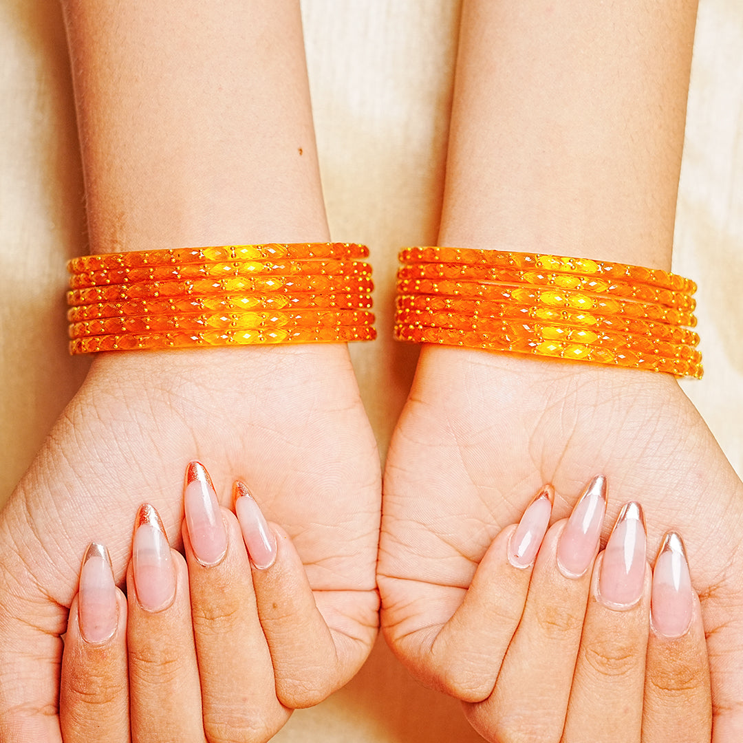 Raindrop Glass Bangle for Women (Pack of 12 Bangles)
