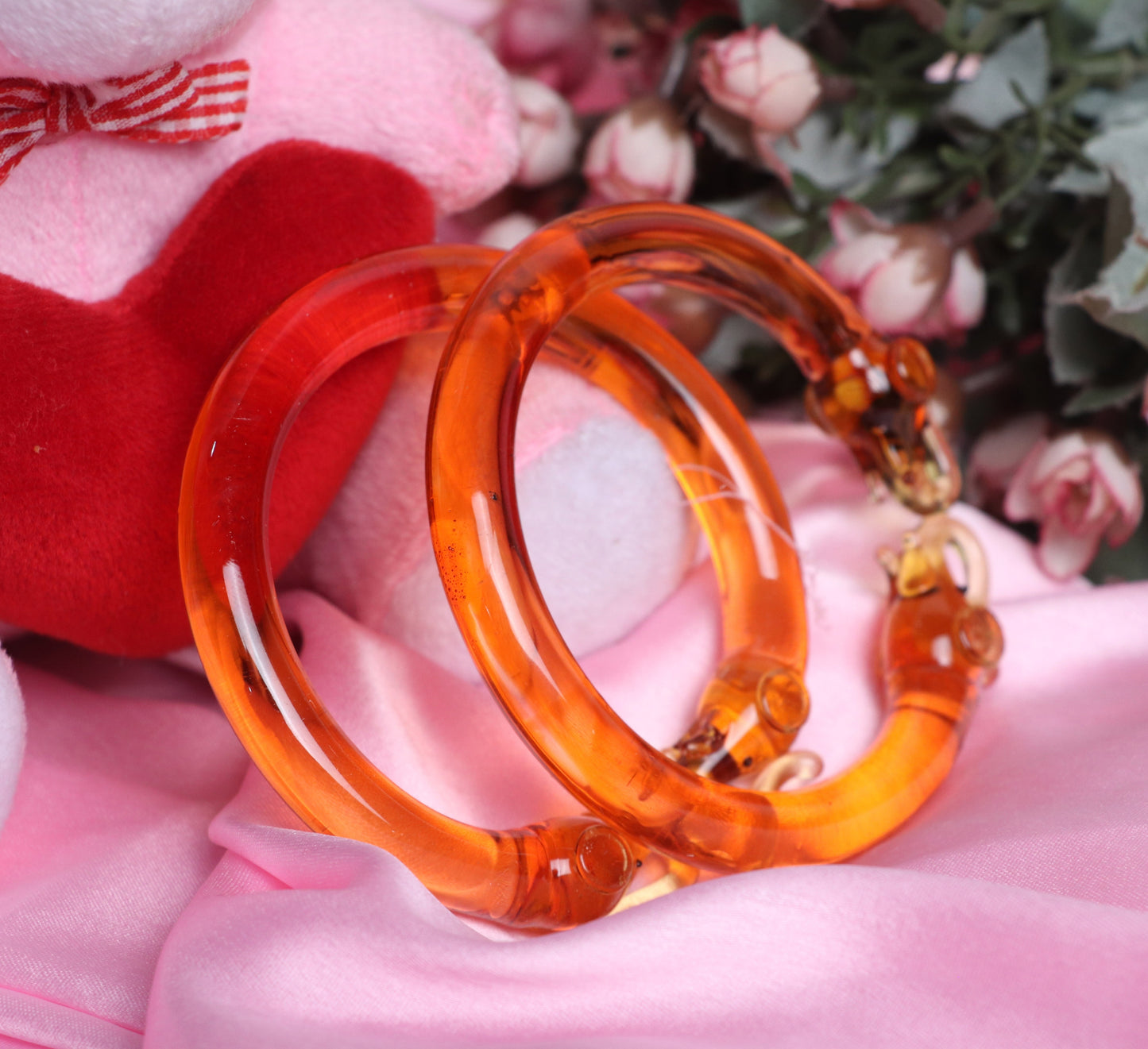 Multiple Color Elephant Design Glass Kada for Women & Girls (Pack of 2 Kada)
