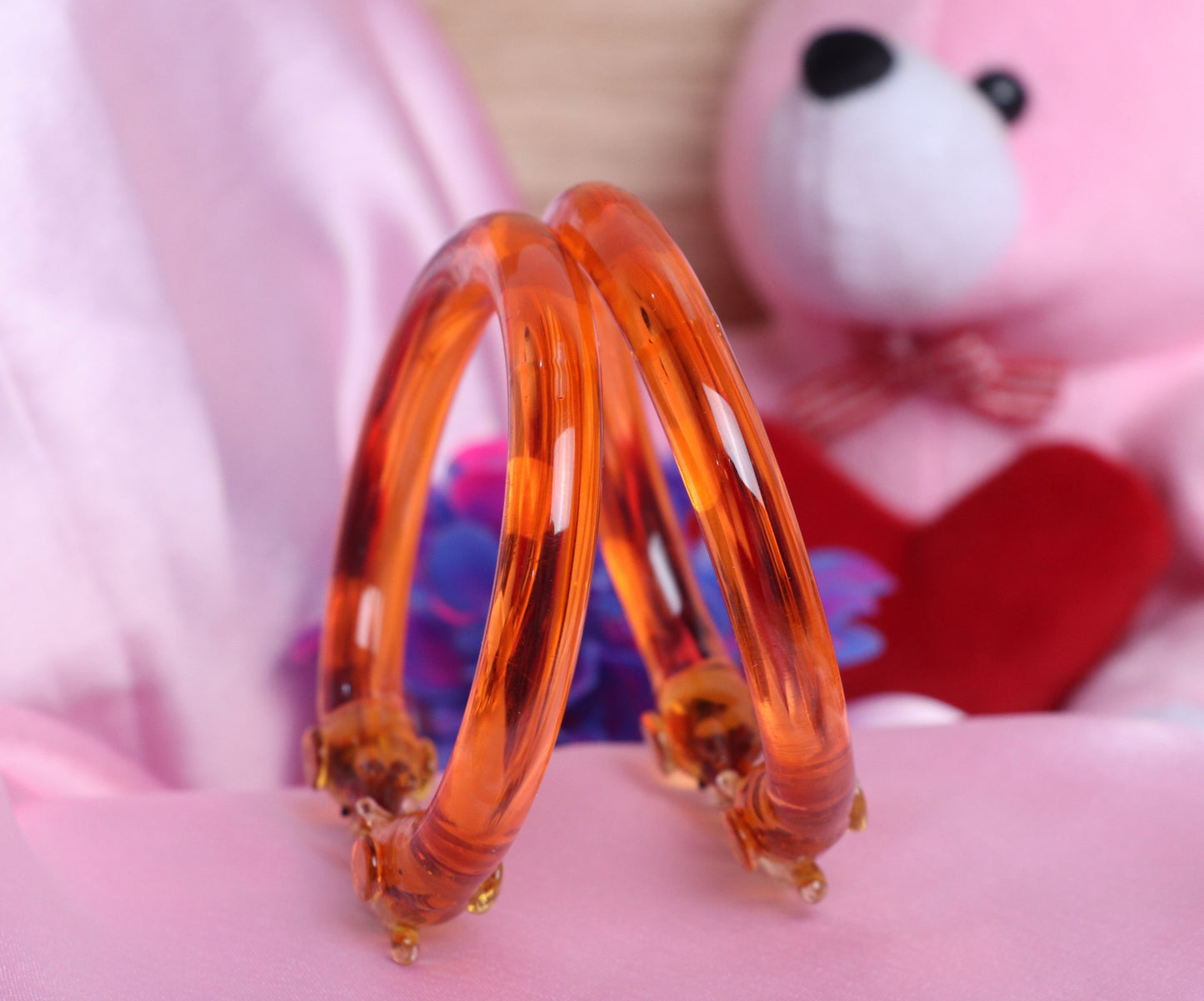 Multiple Color Elephant Design Glass Kada for Women & Girls (Pack of 2 Kada)