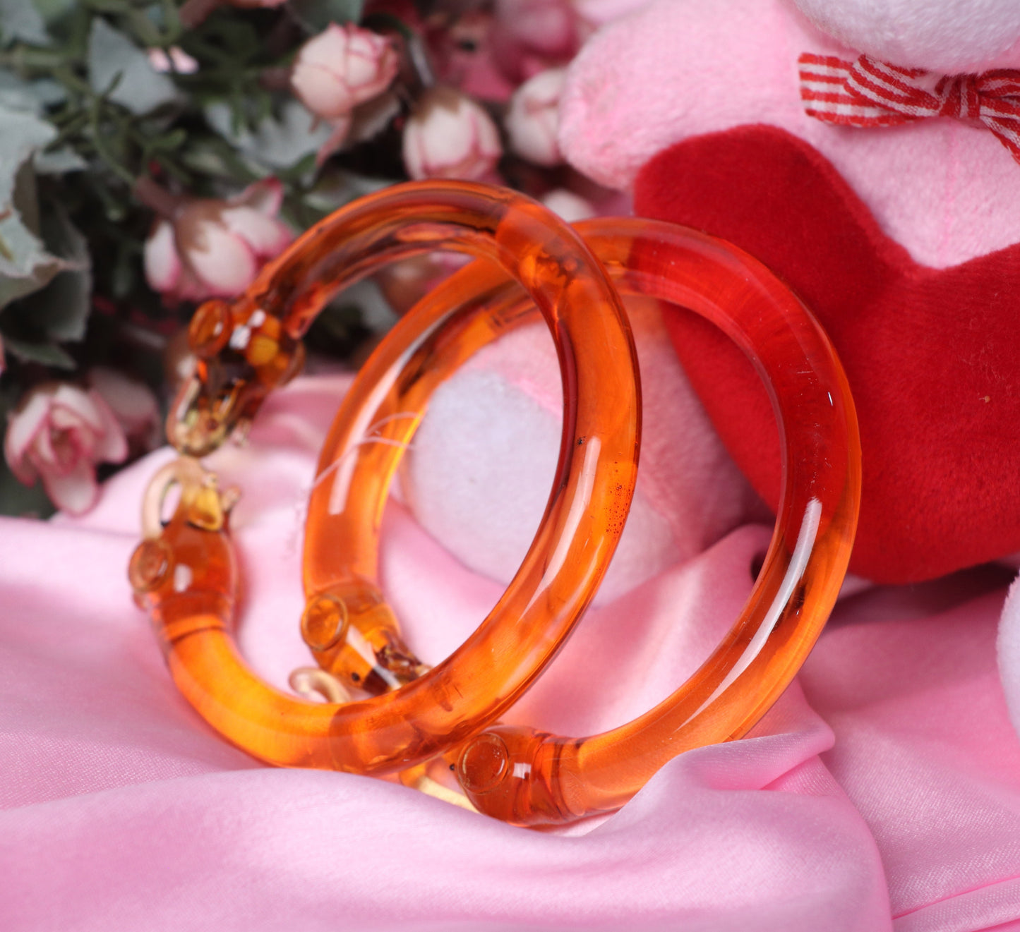 Multiple Color Elephant Design Glass Kada for Women & Girls (Pack of 2 Kada)