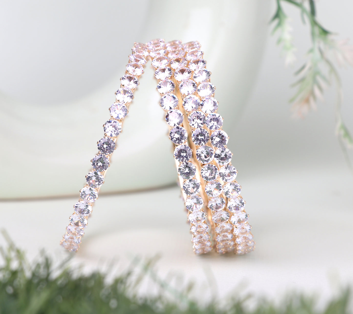 American Diamond Kada for Women & Girls | Premium Gold-Plated AD Studded Traditional Bracelet
