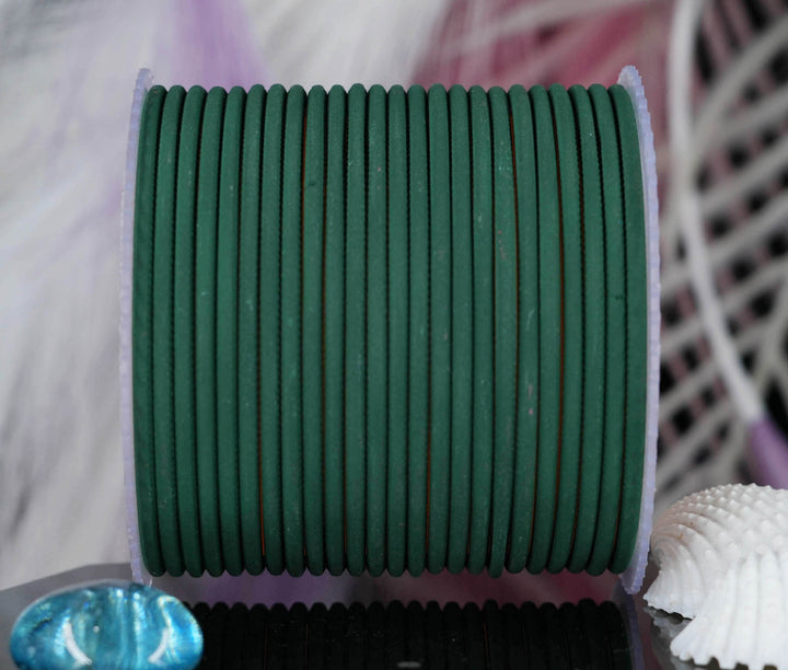 Dark Green Color Plain Matte Metal Bangles for Women & Girls (Pack of 24)