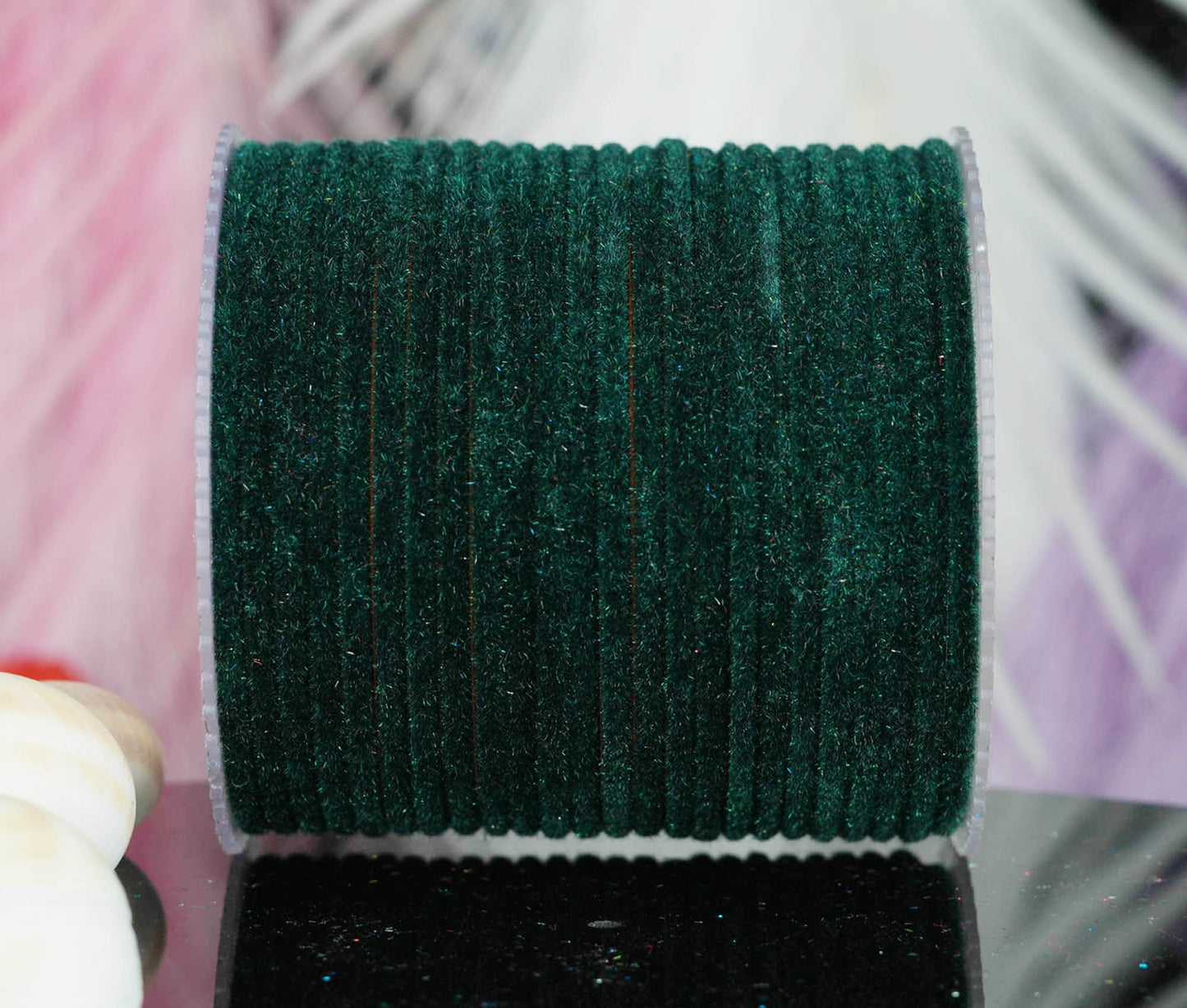 Dark Green Velvet Metal Bangles for Women & Girls (Pack of 24)