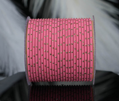 Light Gajari Dot Design Matte Finish Metal Bangle for Women & Girls (Pack of 24)