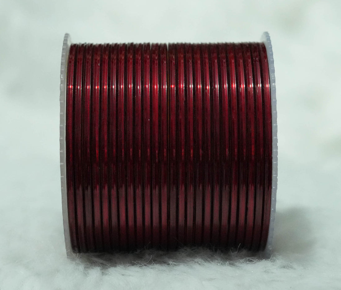 Light Maroon Color Glossy Metal Bangle for Women & Girls (Pack of 24)
