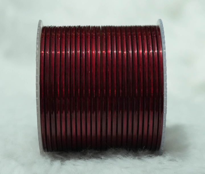 Light Maroon Color Glossy Metal Bangle for Women & Girls (Pack of 24)