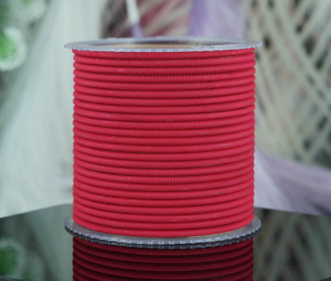 Light Maroon Color Plain Matte Metal Bangles for Women & Girls (Pack of 24)
