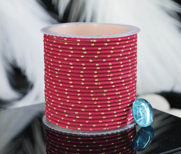 Light Maroon Dot Design Matte Finish Metal Bangle for Women & Girls (Pack of 24)