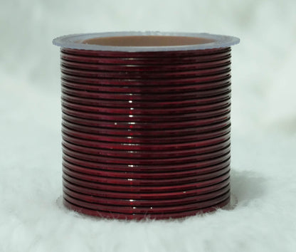 Light Maroon Color Glossy Metal Bangle for Women & Girls (Pack of 24)