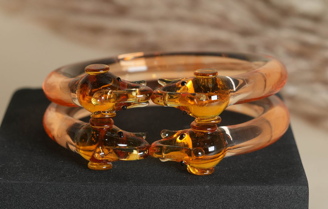 Multiple Colors Glass Kada Elephant Design for Women & Girls | Glossy Finished & Unique Bangles for Ladies