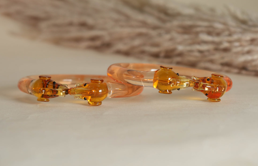 Multiple Colors Glass Kada Elephant Design for Women & Girls | Glossy Finished & Unique Bangles for Ladies