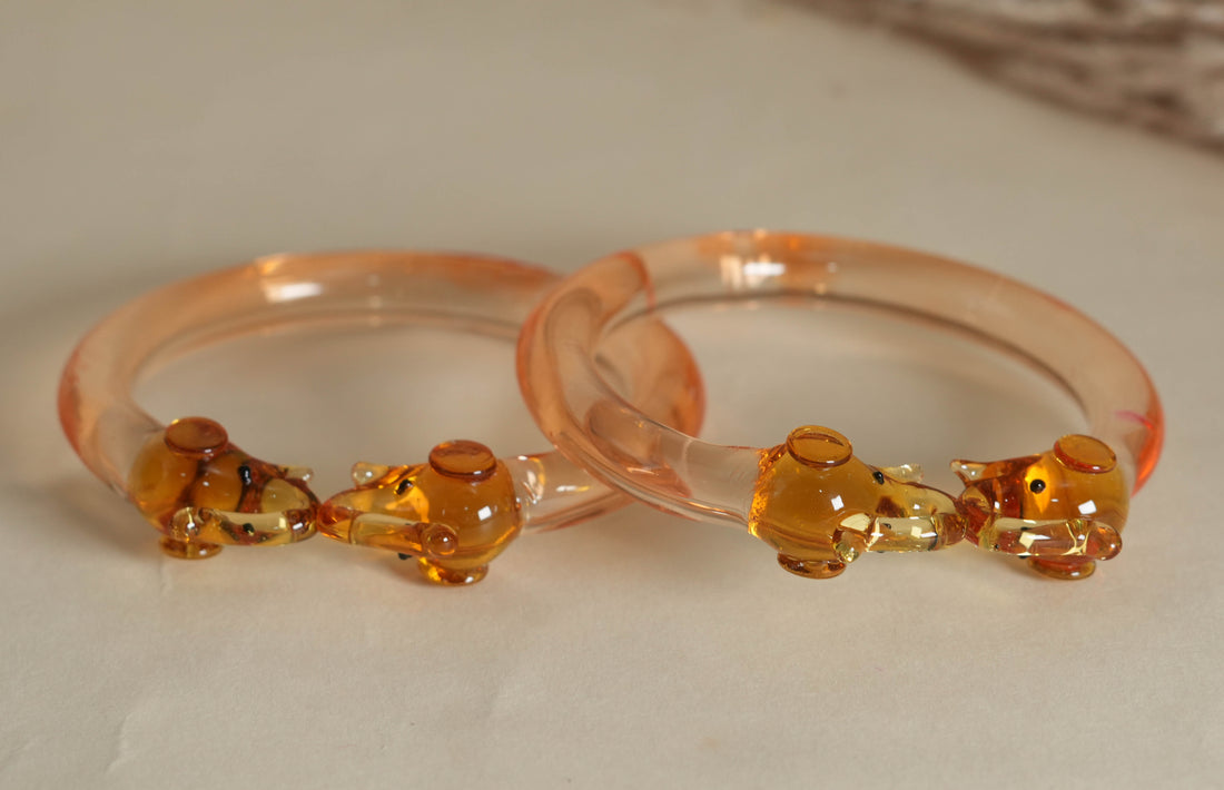 Multiple Colors Glass Kada Elephant Design for Women & Girls | Glossy Finished & Unique Bangles for Ladies
