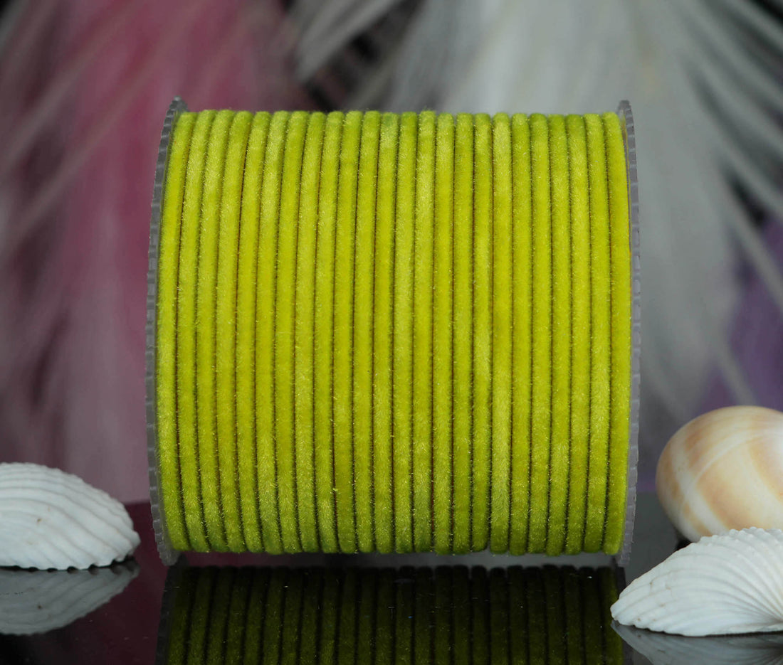 Fancy Multiple Color Velvet Metal Bangles for Women | Traditional Chudiyan for Ladies