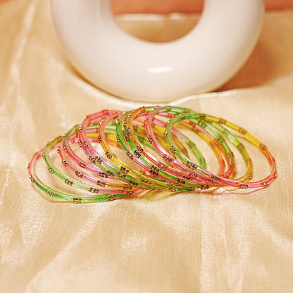 Beautiful Glass Bangles for Women & Girls (Pack of 12 Bangles)