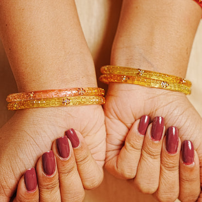 Stylish Glass Kada for Women & Girls (Pack of 4 Kada)