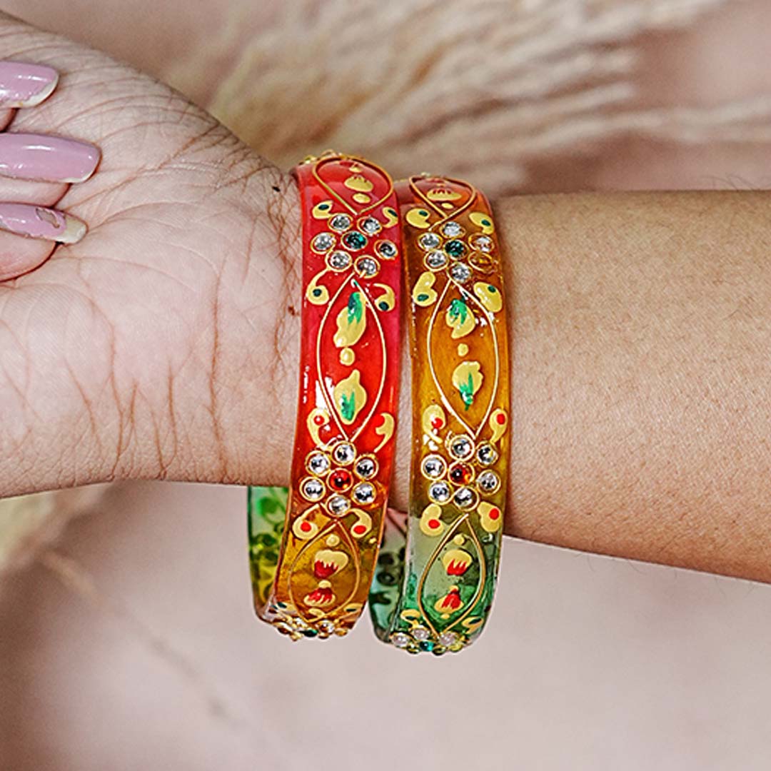 Trendy Lightweight Acrylic Kada Bangle for Women & Girls (Pack of 2 kada)
