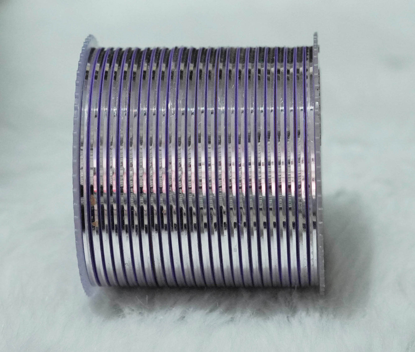 Light Purple Maroon Color Glossy Metal Bangle for Women & Girls (Pack of 24)