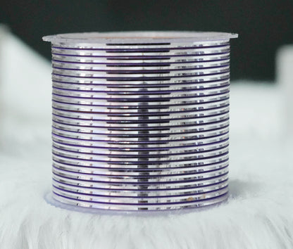 Light Purple Maroon Color Glossy Metal Bangle for Women & Girls (Pack of 24)