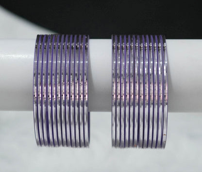 Light Purple Maroon Color Glossy Metal Bangle for Women & Girls (Pack of 24)