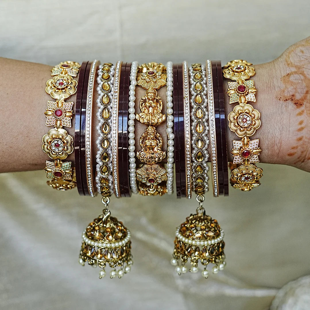 Traditional Premium Brass Bangles Set for Women (Both Hand)