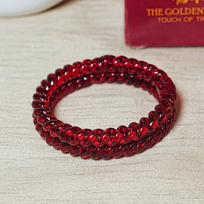 Designer Spiral Pattern Glass Kada Bangles for Women (Pack of 2)