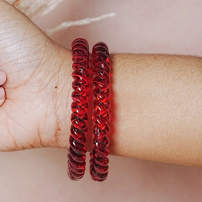 Designer Spiral Pattern Glass Kada Bangles for Women (Pack of 2)