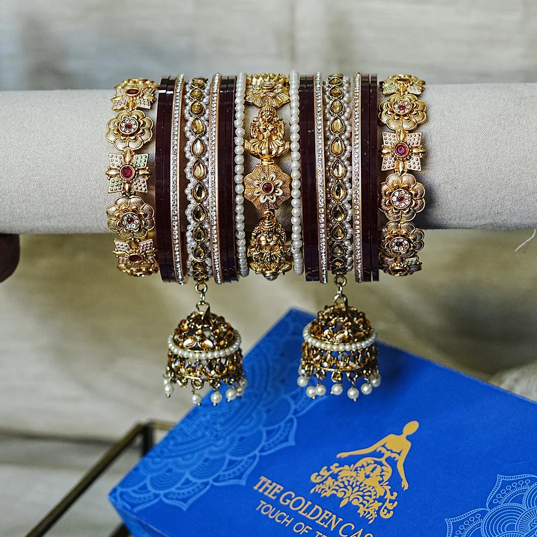 Traditional Premium Brass Bangles Set for Women (Both Hand)