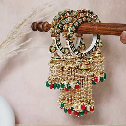 Multi Color Traditional Jewelry Rajwadi Wedding Latkan Kada for Women (Pack of 2)