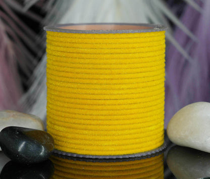 Mango Yellow Velvet Metal Bangles for Women & Girls (Pack of 24).
