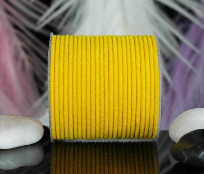 Mango Yellow Velvet Metal Bangles for Women & Girls (Pack of 24).