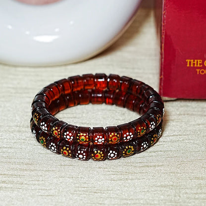 Stylish Cutting Design Printed Glass Kada for Women & Girls (Pack of 2)