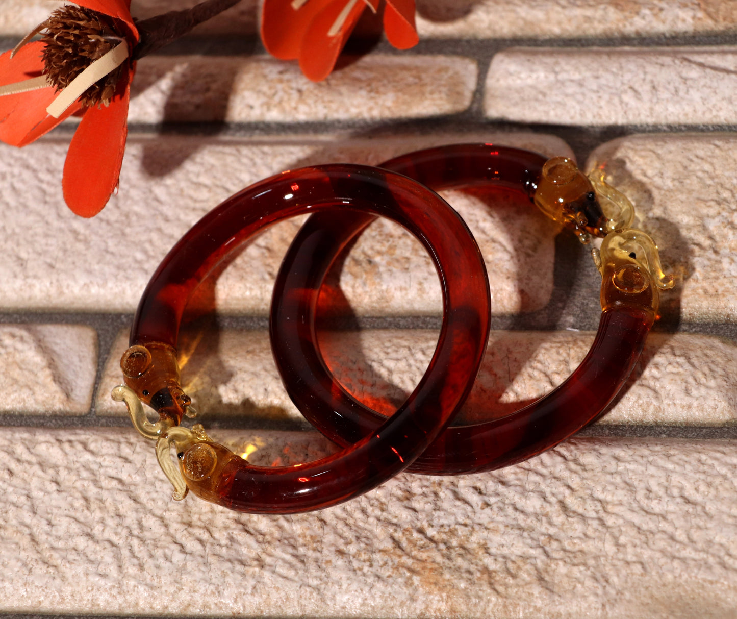 Multiple Color Elephant Design Glass Kada for Women & Girls (Pack of 2 Kada)
