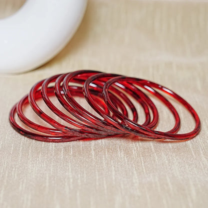 Trendy Acrylic Bangles Glossy & Smooth Finish for Women (Pack of 8)