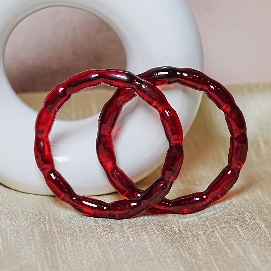 Glossy Finish 'Glosbe Glass Kada' Bangle for Women & Girls (Pack of 2)