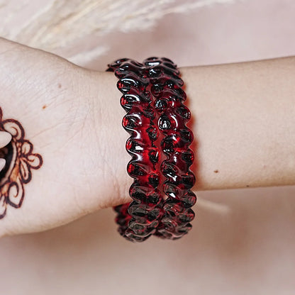 Unique Design "Sitara Glass Kada" Bangles with Glossy Finish for Women & Girls (Pack of 2)