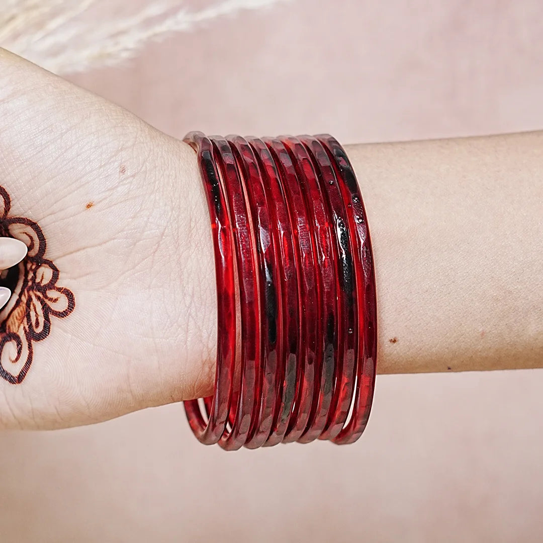 Trendy Acrylic Bangles Glossy & Smooth Finish for Women (Pack of 8)