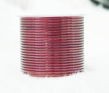Maroon Color Glossy Metal Bangle for Women & Girls (Pack of 24)