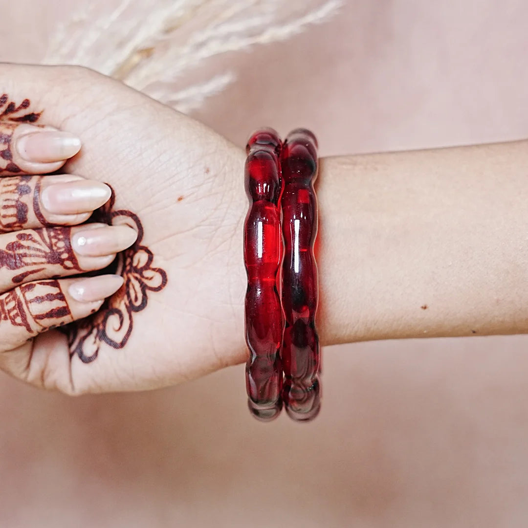 Glossy Finish 'Glosbe Glass Kada' Bangle for Women & Girls (Pack of 2)