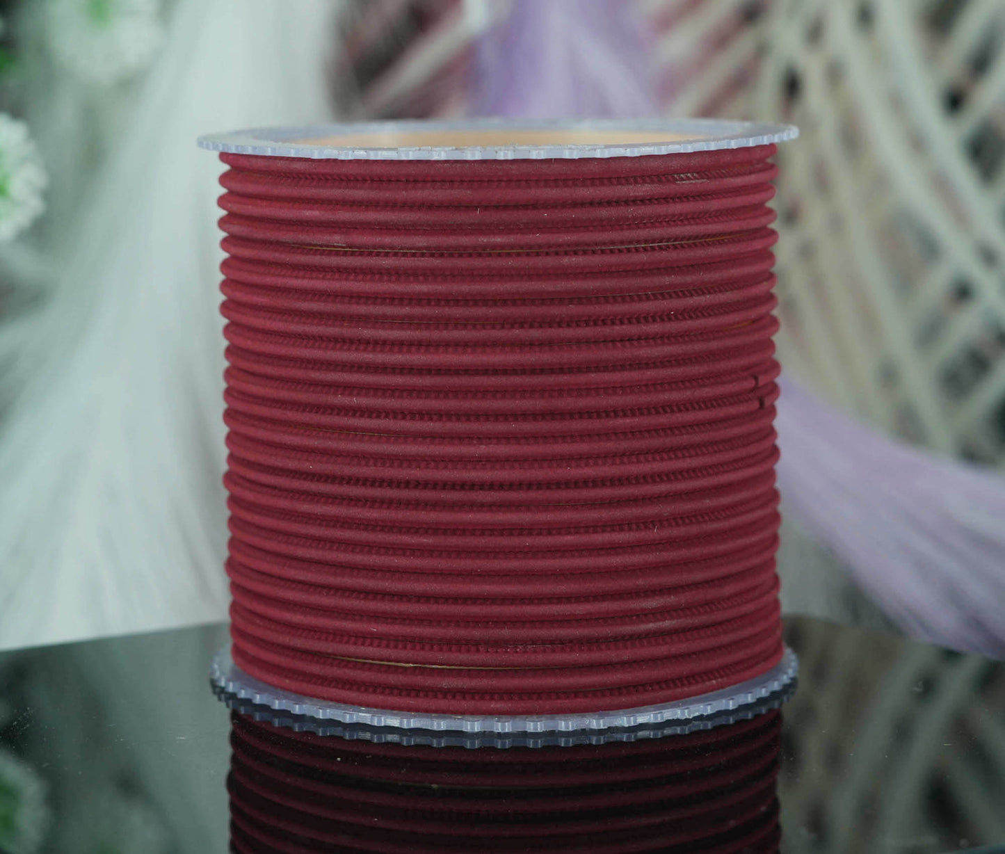 Maroon Color Plain Matte Metal Bangles for Women & Girls (Pack of 24)