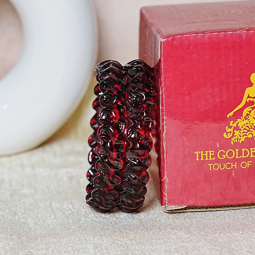 Unique Design "Sitara Glass Kada" Bangles with Glossy Finish for Women & Girls (Pack of 2)