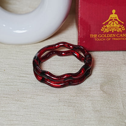 Zig-Zag Glass Kada Bangle, Glossy Finish for women and girls (Pack of 2 Kada)