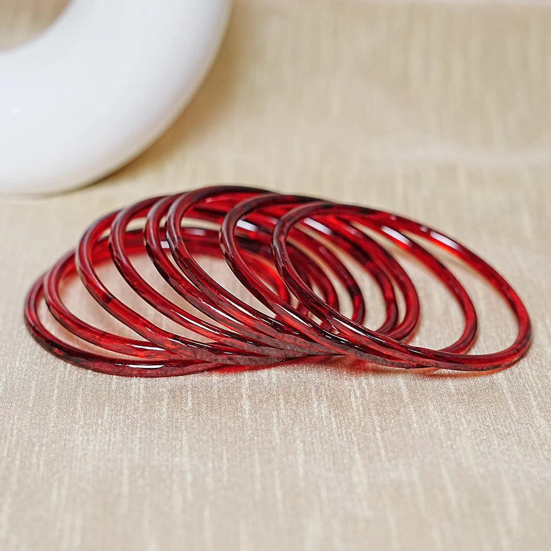 Trendy Acrylic Bangles Glossy & Smooth Finish for Women (Pack of 8)